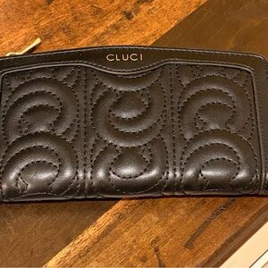 Cluci Black Quilted Wallet
